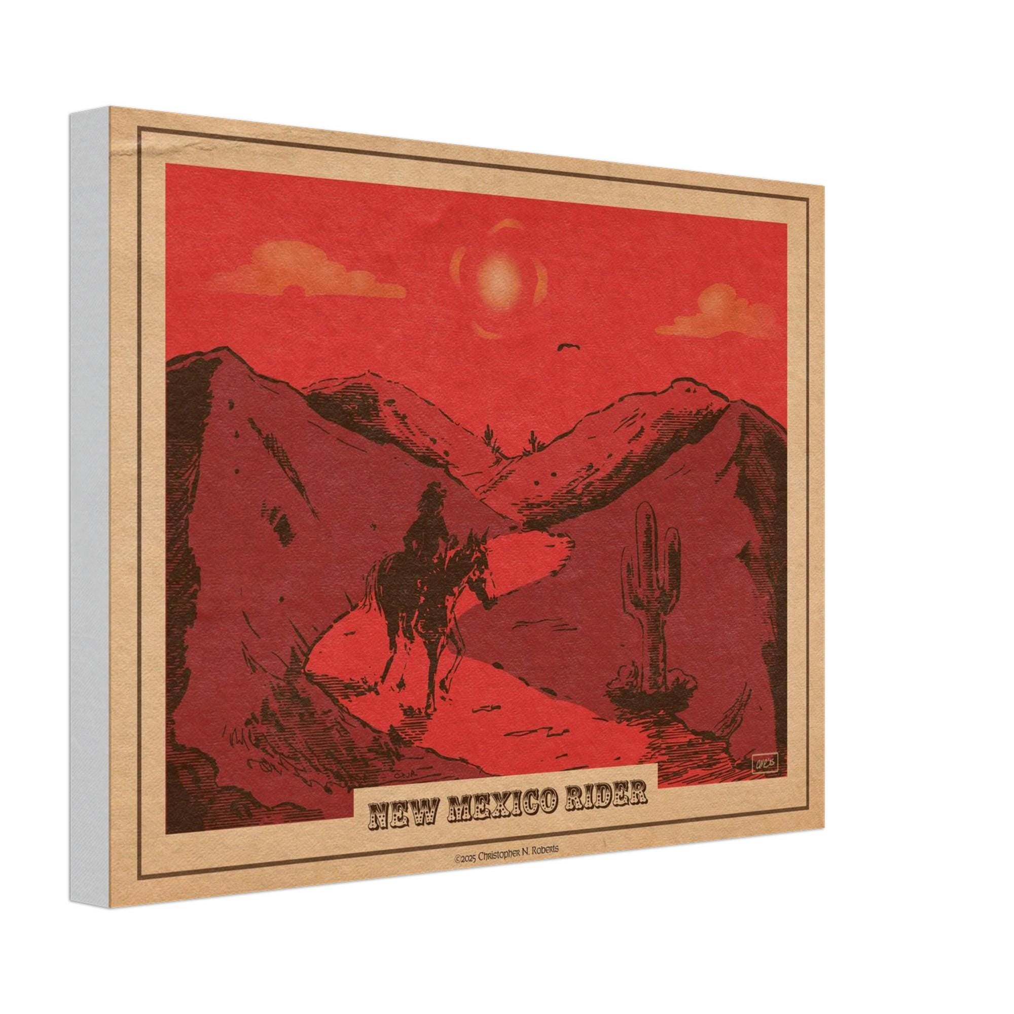 New Mexico (Lone) Rider Canvas Cowboy Print, Grateful Dead Music Lovers | Canvas Wall Art