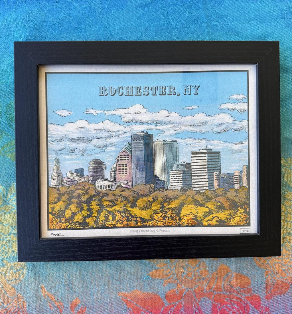 Rochester NY Skyline at Cobb's Hill - Colorful Fall Foliage | Art Print