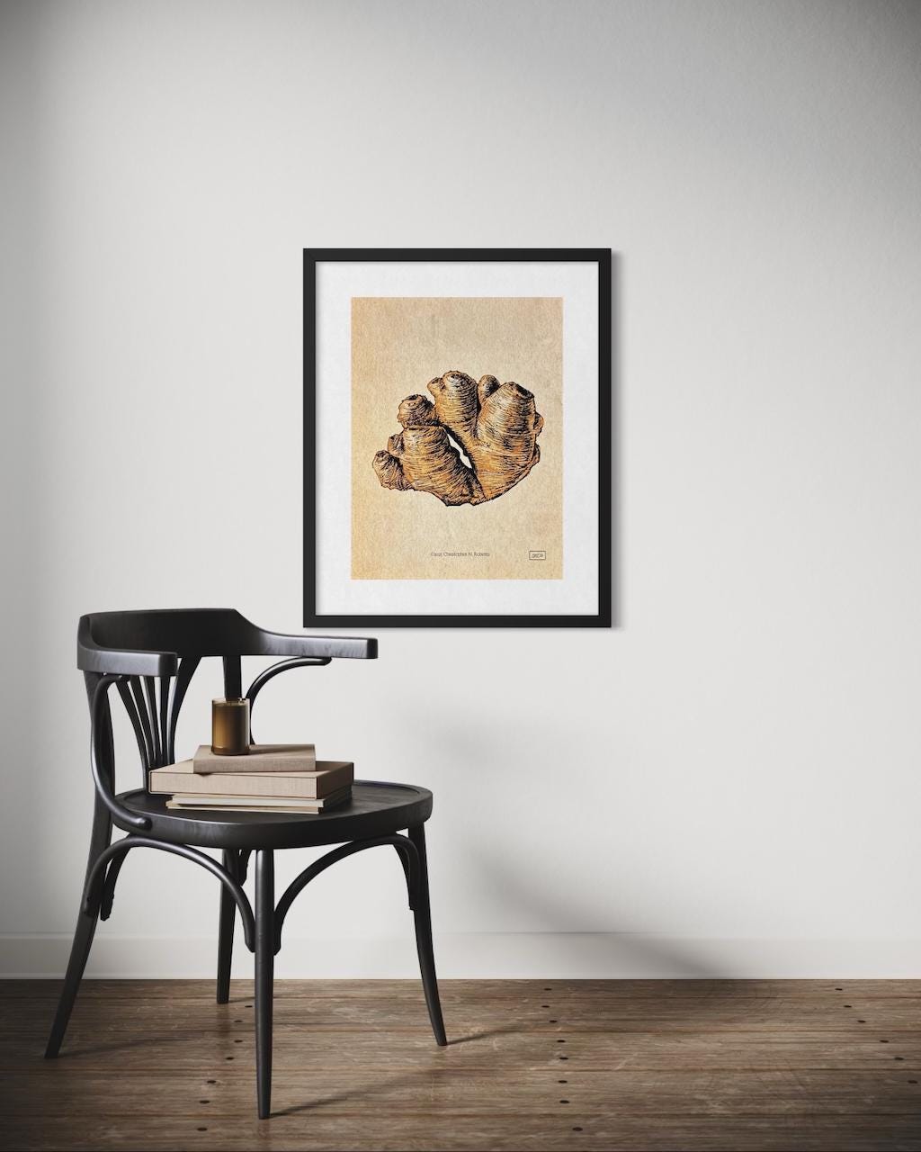 Ginger Root Natural Science Illustration - Kitchen and Restaurant Decor - Food Lover Gift | Art Print