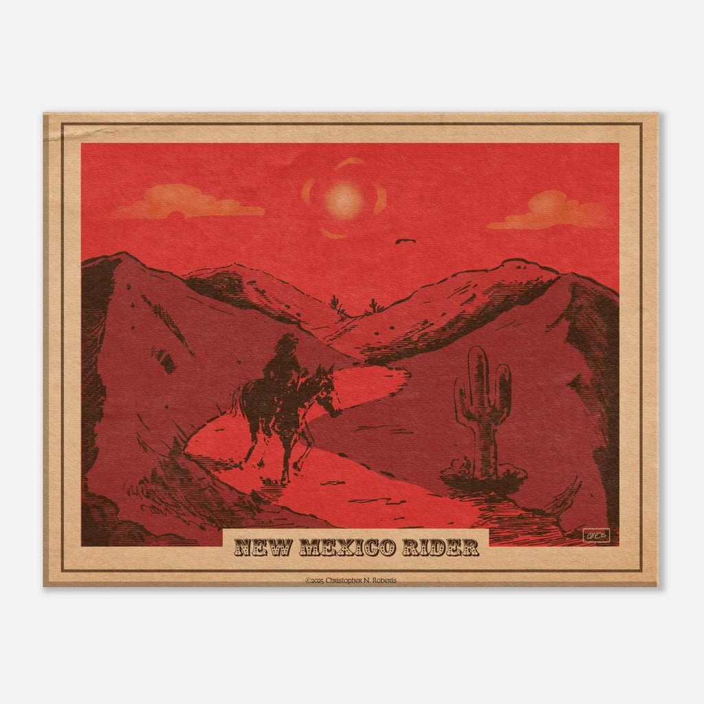 New Mexico (Lone) Rider Canvas Cowboy Print, Grateful Dead Music Lovers | Canvas Wall Art