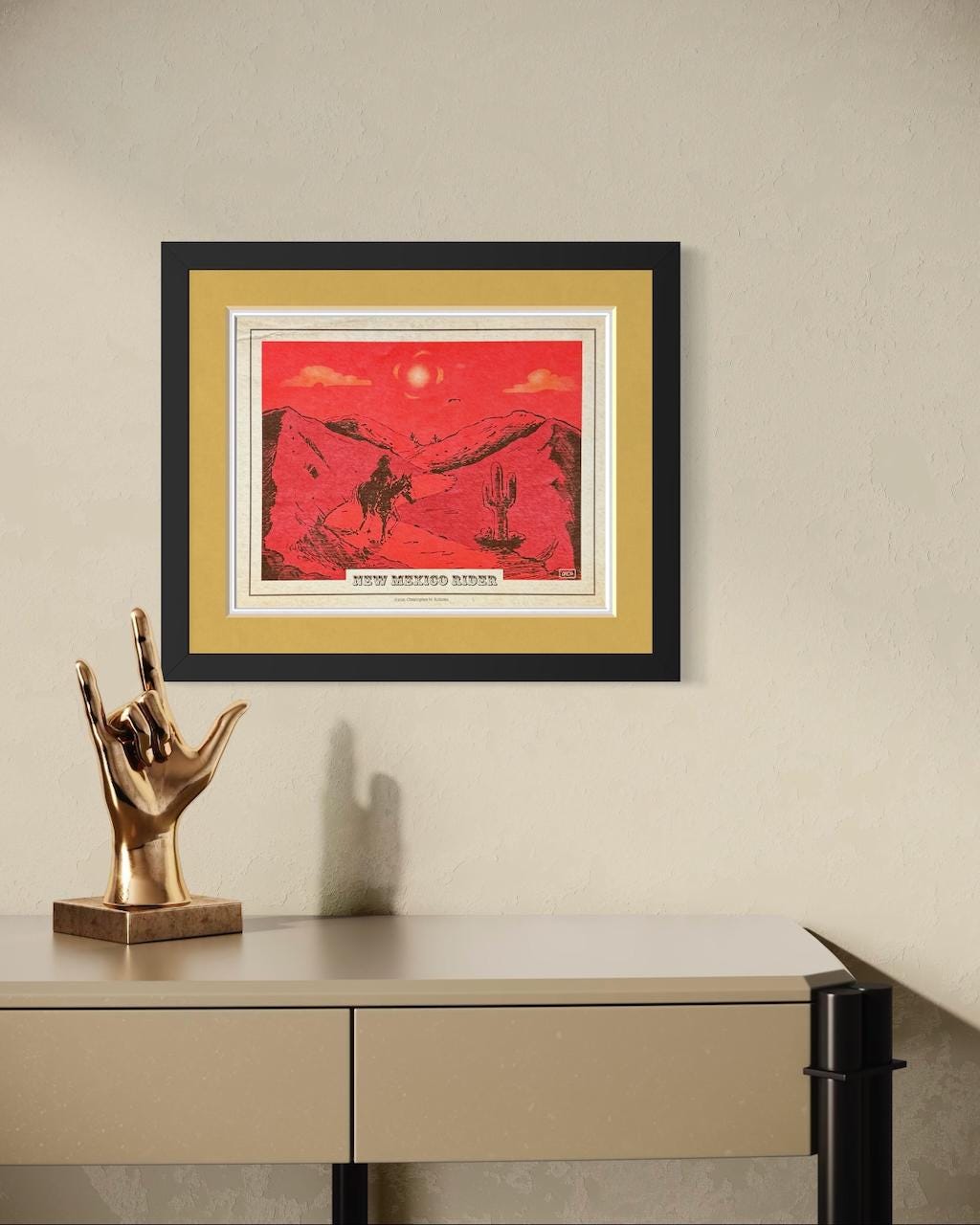 New Mexico (Lone) Rider Canvas Cowboy Print, Grateful Dead Music Lovers | Canvas Wall Art