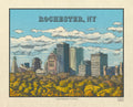 Rochester NY Skyline at Cobb's Hill - Colorful Fall Foliage | Art Print
