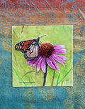 Monarch and Cone Flower Watercolor Art | 4" Waterproof Sticker
