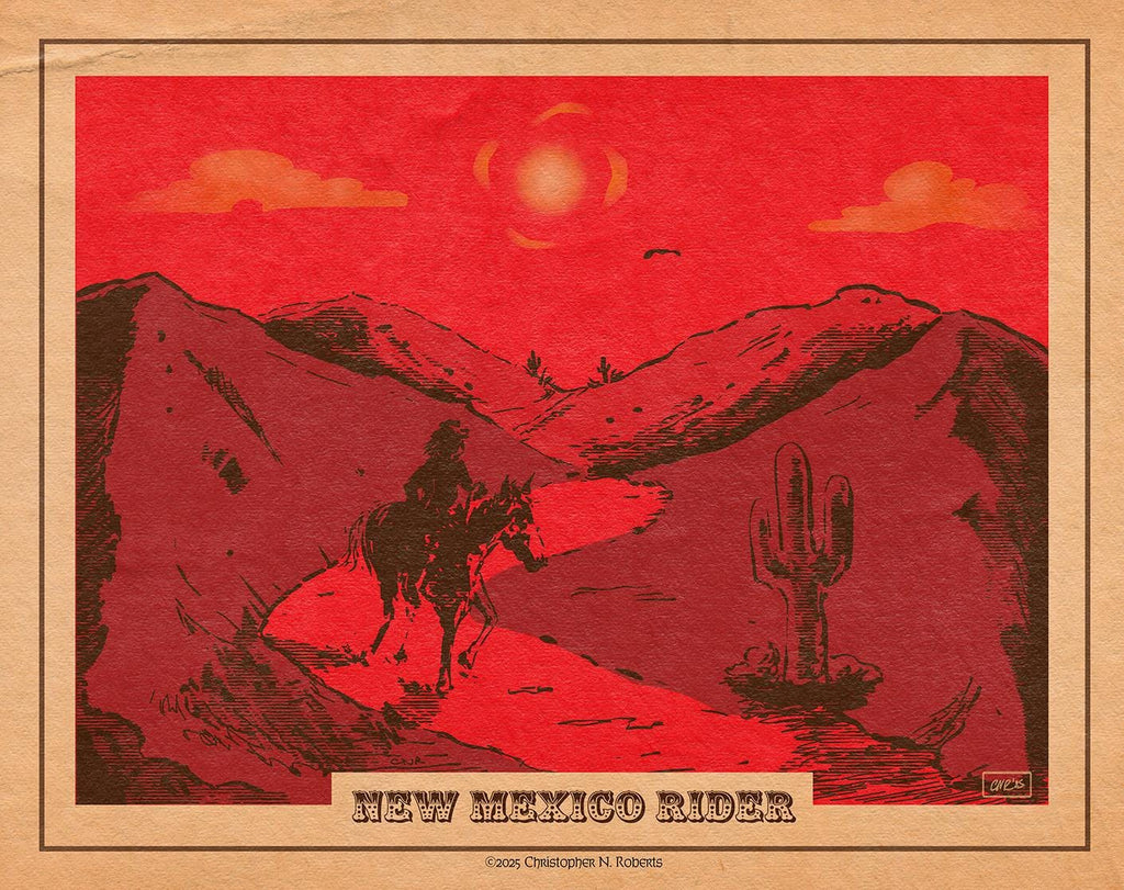 New Mexico Rider - Grateful Dead Inspired Outlaw Country Art - Western Americana Decor | Art Print
