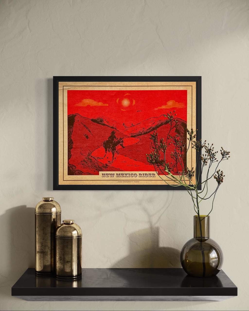 New Mexico Rider - Grateful Dead Inspired Outlaw Country Art - Western Americana Decor | Art Print