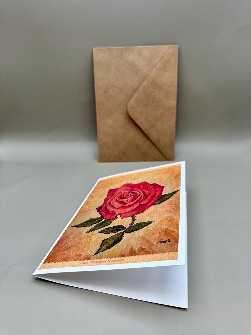Santa Fe Rose - Grateful Dead Botanical Painting | 5x7" Blank Greeting Card