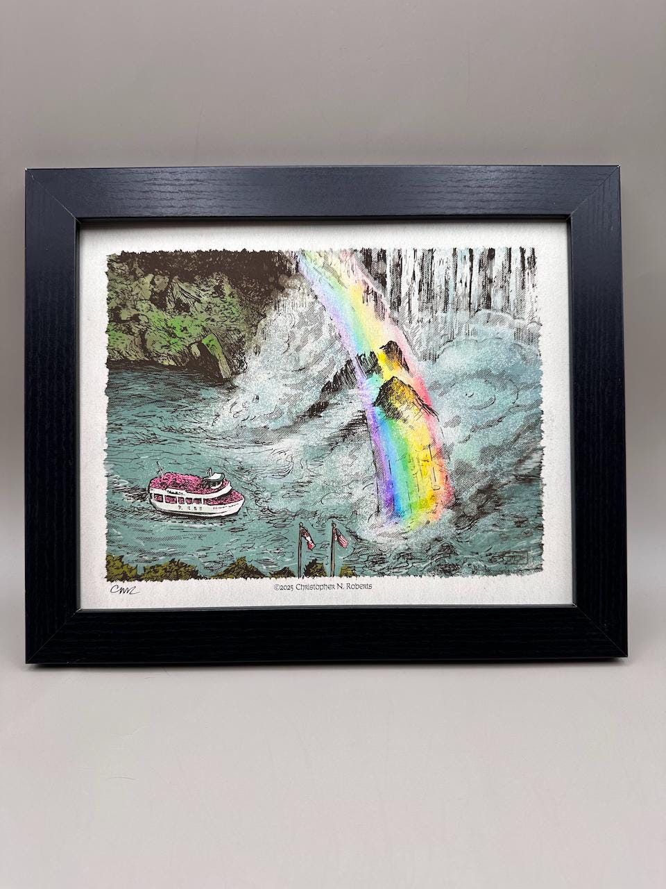 Maid of the Mist Watercolor and Pen Illustration – Niagara Falls Wall Decor Souvenir | Art Print