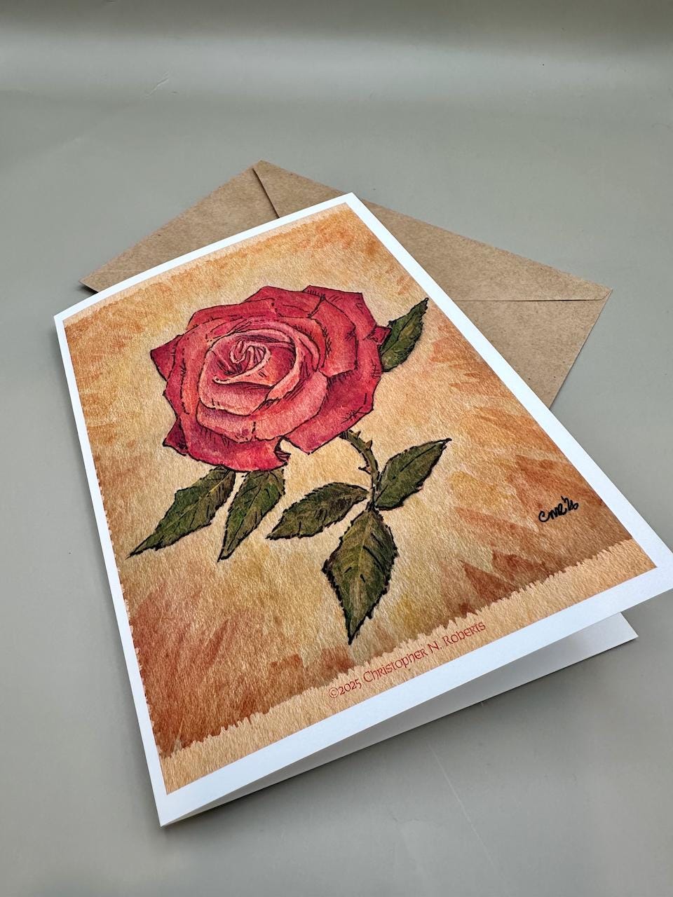 Santa Fe Rose - Grateful Dead Botanical Painting | 5x7" Blank Greeting Card